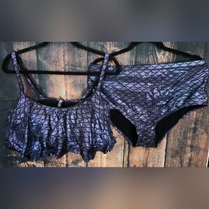 Torrid Irridecent Mermaid Binkini Top Size 2 Bottom Size 1